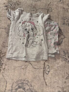 Old Navy Grey and Pink Paw Patrol Skye Tee & Shorts Pajama Set